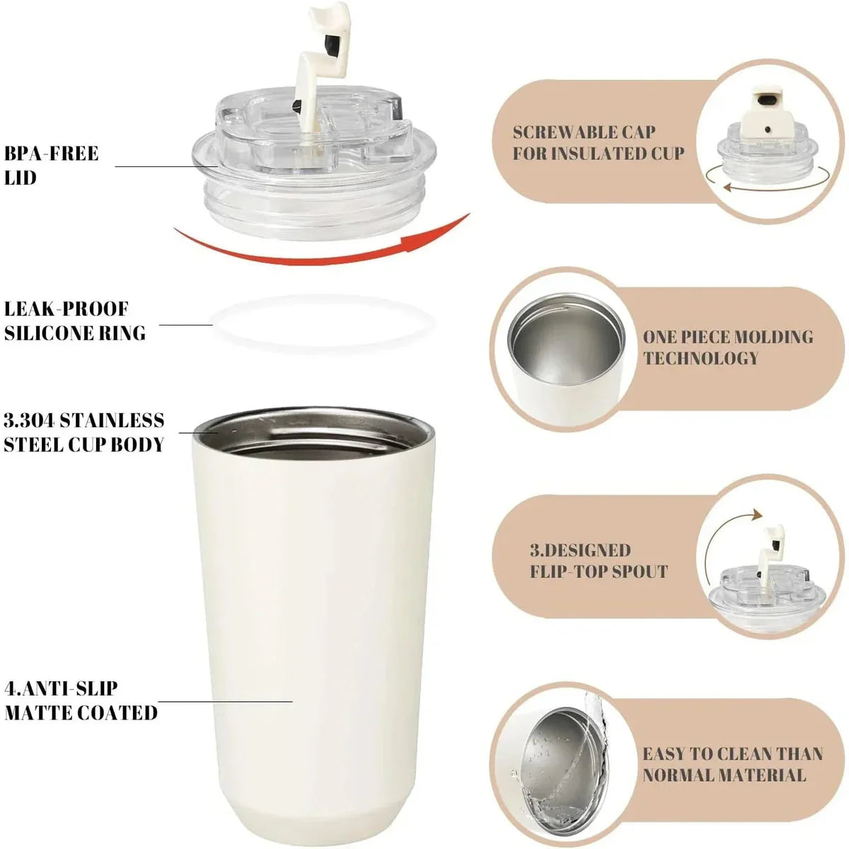 SMEG Stainless Steel Vacuum Insulated Tumbler Mug